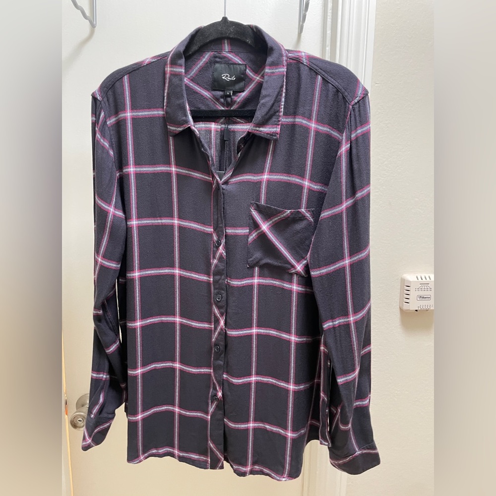 Rails purple plaid button down